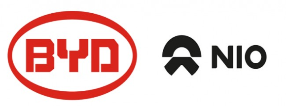 중국 전기자동차 회사 BYD(左) NIO(右)